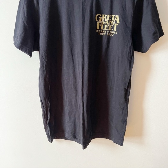 Greta Van Fleet 2022 Tour T-Shirt Size Large Dreams in Gold Tour Black/Gold - Picture 3 of 6